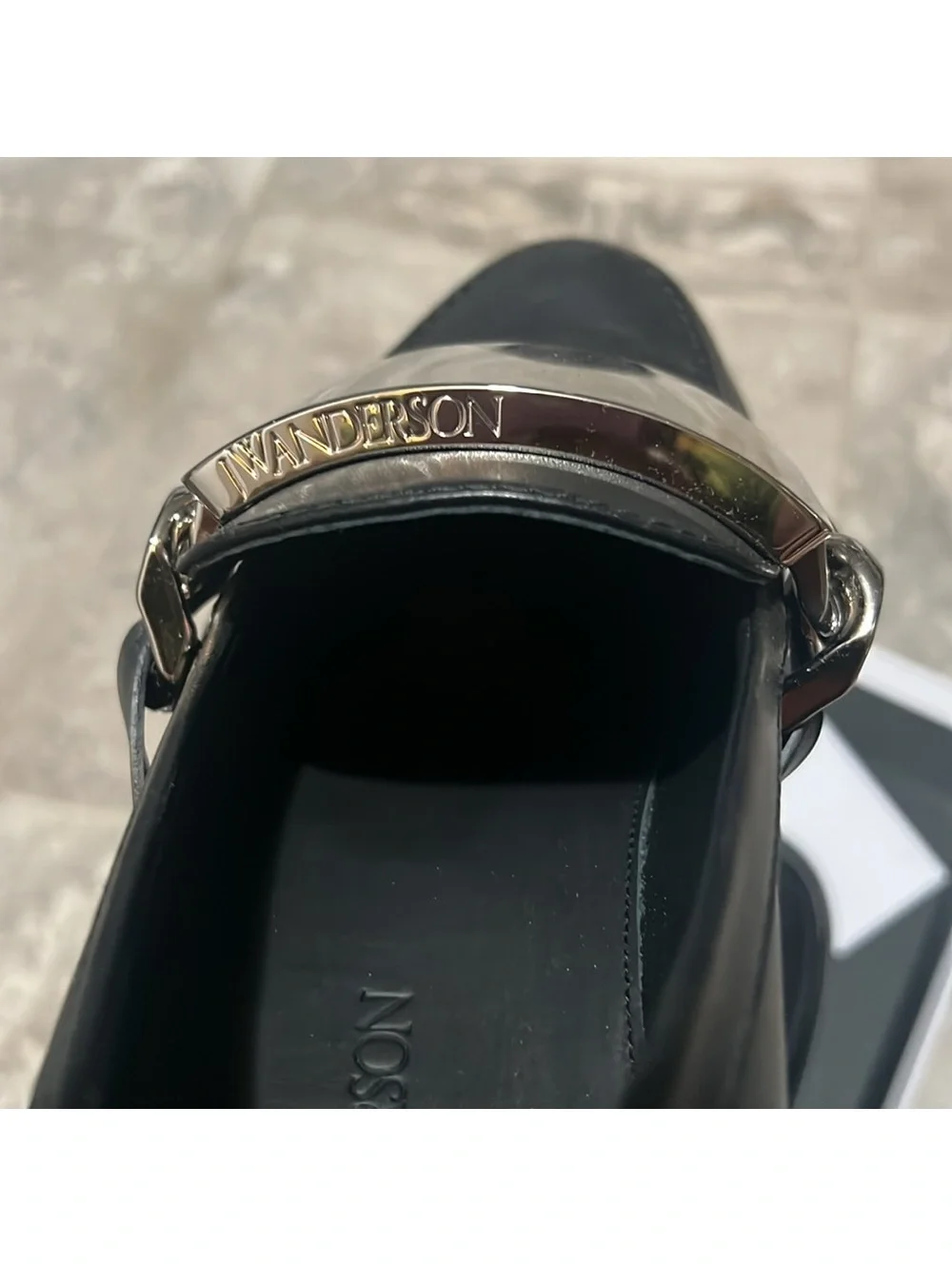 JW Anderson Logo-Engraved Leather Loafers in Black, Size 41 NEW in Box + DustBag
